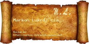 Markon Lukrécia névjegykártya
